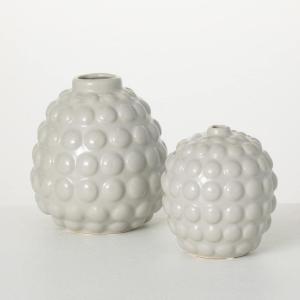 imageSullivans 7quot ampamp 45quot Ceramic Bubble Ellipse Vases  Set of 2 Cream Home Dcor Accents Tabletop Vases Living Room Dcor Mantle and Entryway Vases