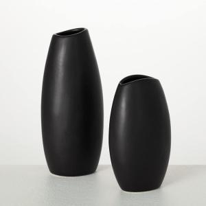 imageSullivans Black Vase Set Modern Home Decor Ceramic Vases for Home Decor Black Vases for Fake or Real Flowers Minimalist Living Room Decor Decorative Vase Set for Your Shelf and Mantle CM3122