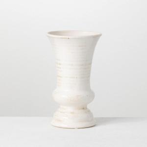 imageSullivans Modern Farmhouse Decorative Ceramic Vase Distressed Decoration for Table Dcor OffWhite Crackled Finish Faux Floral Vase CM2335