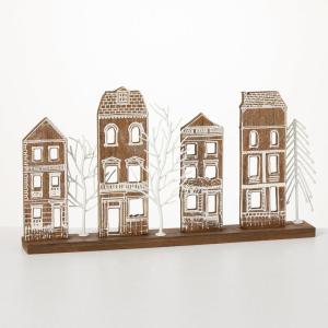 imageSullivans Tabletop Christmas Village Christmas Decor Indoor Christmas Decorations Tabletop Christmas Decor Multicolor 1025quot H Wood