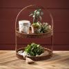 imageSullivans Decorative Tray 2 Tier Serving Tray Dark Brown 2Tiered Woven Tray with Handle Decorations for Home Dcor Kitchen Tabletop Decorations