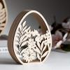 imageSullivans Home Decor Laser Cut Wood Flower Egg Figurines Home Dcor Set of 2 Spring Easter Egg Tabletop Dcor Coffee Table Dcor Rustic Farmouse Bookshelf Metal Shelf Mantel Fireplace Decorations
