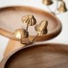 imageSullivans Riser Kitchen Round Riser Set of 2 Metal Gold Mushroom Accent on Wooden Tray Serving Kitchen Dcor Home Dcor for Shelf Mantle Coffee Table Decor Living Room Tabletop Decorations