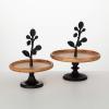 imageSullivans Riser Kitchen Round Riser Set of 2 Floral Metal and Wood Serving Kitchen Dcor Home Dcor for Shelf Mantle Living Room Tabletop Decorations