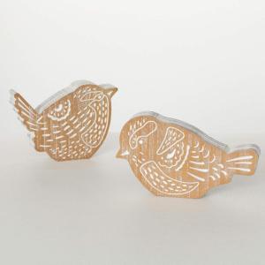 imageSullivans Coffee Table Dcor Wood Bird Statues Set of 2 5quot Rustic Two Wooden Bird Statues for Tabletop Decorations Decorative Indoor Countertop Decorations Living Room Farmhouse Shelf Home Dcor