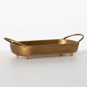 imageSullivans Decorative Tray with Handles Brass Trinket Candle or Cocktail Tray with Handles 225quot Gold Metal Tray for Entry Way Tabletop Coffee Table Dcor Home Dcor Shelf Storage Decorations
