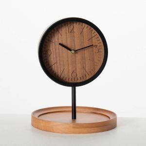 imageSullivans Desk Clock 975quot Small Clock Clock for Bedroom Natural Wood ampamp Black Pedestal Clock Modern Minimalist Clock for Office Home Dcor Table Desk Shelf Mantle Nightstand Tabletop Decorations
