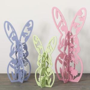 imageSullivans Home Dcor Bunny Rabbit Display Set of 3 Spring Easter Bunnies Standing Statues Decorations Wood Heavy 4 Ft Tall Large Indoor Outdoor Bunny Decorations Table Floor Seasonal Dcor