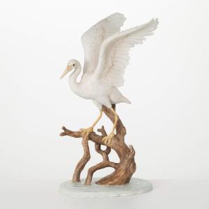 imageSullivans Home Decor Coastal Dcor Large Resin Shorebird Bird Figurine Home Dcor Shorebird Perched on Fallen Branch Tabletop Dcor Coffee Table Dcor Beach Shelf Mantel Fireplace Decorations