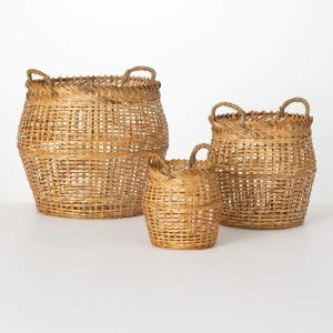 imageSullivans Woven Basket Set of 3 Organization and Storage Open Weave Bamboo Baskets Woven Baskets for Storage and Decoration Perfect for Living Room Office Organization Home Storage ampamp Dcor