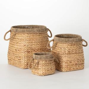 imageSullivans Woven Basket Set of 3 Organization and Storage Woven Baskets with Rope Handles Woven Baskets for Decoration Perfect for Living Room Office Organization Home Storage ampamp Dcor