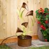imageSullivans Copper Lily Water Fountain with Easy Setup Pump Small Desk Waterfall for Meditation Indoor or Outdoor Garden Patio Living Room and Office Home Decor