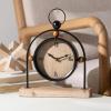 imageSullivans Floating Black Metal Sphere Clock on Wooden Block Desk Clock Perfect for Modern Workspaces Bookshelf Decor in Home or Office