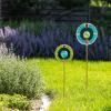 imageSullivans Garden Dcor Metal Stake 30quot Circle ampamp Sphere Reflective Stake Decorations Acrylic Disk and Sphere Green ampamp Blue Metal Patio Dcor Outdoor Dcor for Outside Lawn Decoration