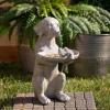 imageSullivans Grey Resin Sitting Dog Bird Feeder Bath Statue Birdwatching Decoration for Outdoor Birdwatching Perfect for Garden Yard Deck and Patio