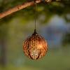 imageSullivans Hanging Solar Light Outdoor Copper Metal Sphere Shape Includes 1 Recharge AA Batteries Patio Decor for Garden Yard Backyard Porch Pathway Tree Lighting CoolWarm LightSphere
