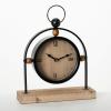 imageSullivans Floating Black Metal Sphere Clock on Wooden Block Desk Clock Perfect for Modern Workspaces Bookshelf Decor in Home or Office