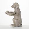 imageSullivans Grey Resin Sitting Dog Bird Feeder Bath Statue Birdwatching Decoration for Outdoor Birdwatching Perfect for Garden Yard Deck and Patio