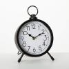 imageSullivans Vintage Metal Desk Clock with Dark Washed Wood Accents and OldStyle Handle Perfect for Bookshelf Decor in Home or Office