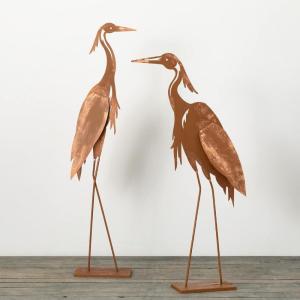 imageSullivans 4225quot Copper Garden Crane Figurines  Set of 2