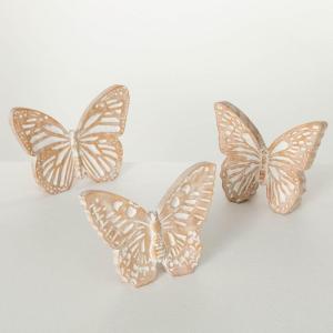 imageSullivans Coffee Table Dcor Wooden Butterfly Statues Set of 3 5quot Rustic Wooden Statues for Tabletop Decorations Decorative Indoor Countertop Decorations Living Room Farmhouse Shelf Home Dcor