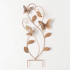 imageSullivans Garden Dcor Metal Stake 2925quot Butterfly ampamp Leaf Stake Decorations Warm Bronze Graceful Butterfly and Flowers Metal Patio Dcor Outdoor Dcor for Outside Lawn Decoration