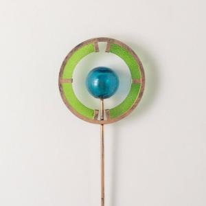 imageSullivans Garden Dcor Metal Stake 30quot Circle ampamp Sphere Reflective Stake Decorations Acrylic Disk and Sphere Green ampamp Blue Metal Patio Dcor Outdoor Dcor for Outside Lawn Decoration
