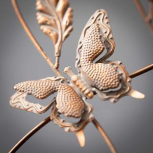 imageSullivans Garden Dcor Metal Stake 35quot Copper Chickadee Bird Stake Decorations Warm Copper and Black Two Birds Metal Patio Dcor Outdoor Dcor for Outside Lawn Decoration