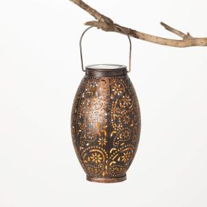 imageSullivans Hanging Solar Light Outdoor Copper Metal Sphere Shape Includes 1 Recharge AA Batteries Patio Decor for Garden Yard Backyard Porch Pathway Tree Lighting CoolWarm LightTeardrop