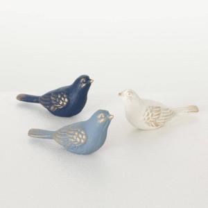 imageSullivans Home Decor Bird Figurines Home Dcor Set of 3 Iron Tabletop Dcor Coffee Table Dcor Color Washed Blue ampamp White Birds Figurine Rustic Windowsill Metal Shelf Mantel Fireplace Decorations