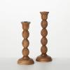 imageSullivans Candle Holder Candle Sticks Holder Decor Carved Wood Taper Candle Holder Set of 2 12quot Rustic Farmhouse Tiered Candle Holders for Table Centerpieces Wedding Dcor Dinner Party Decorations