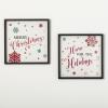 imageSullivans Red and Green Framed Snowflake Festive Merry Christmas and Home for the Holidays Canvas Wall Art 20quot x 20quot Modern Artwork Decoration Perfect for Office Wall Art Decor for the Holidays