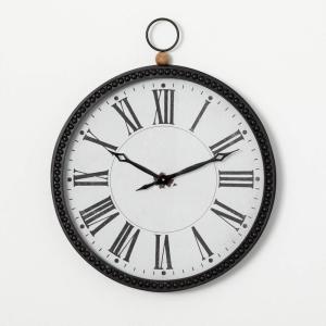 imageSullivans Black Washed Metal WoodFrame Clock Rustic Farmhouse Decor Decorative Battery Operated Wall Clock for Living Room Kitchen Office Decor