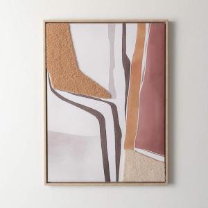 imageSullivans Wall Decor Wall Art Fiber Textural Print 235quot Abstract Wall Art Shades of Brown Beige Rust ampamp Burgundy Minimalist Boho Contemporary Modern Hanging Art for Bedroom Office Home Dcor