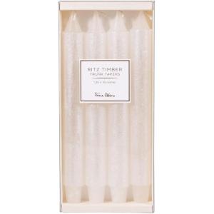 imageWhite with Pearl Ritz Taper Candles  Set of 4