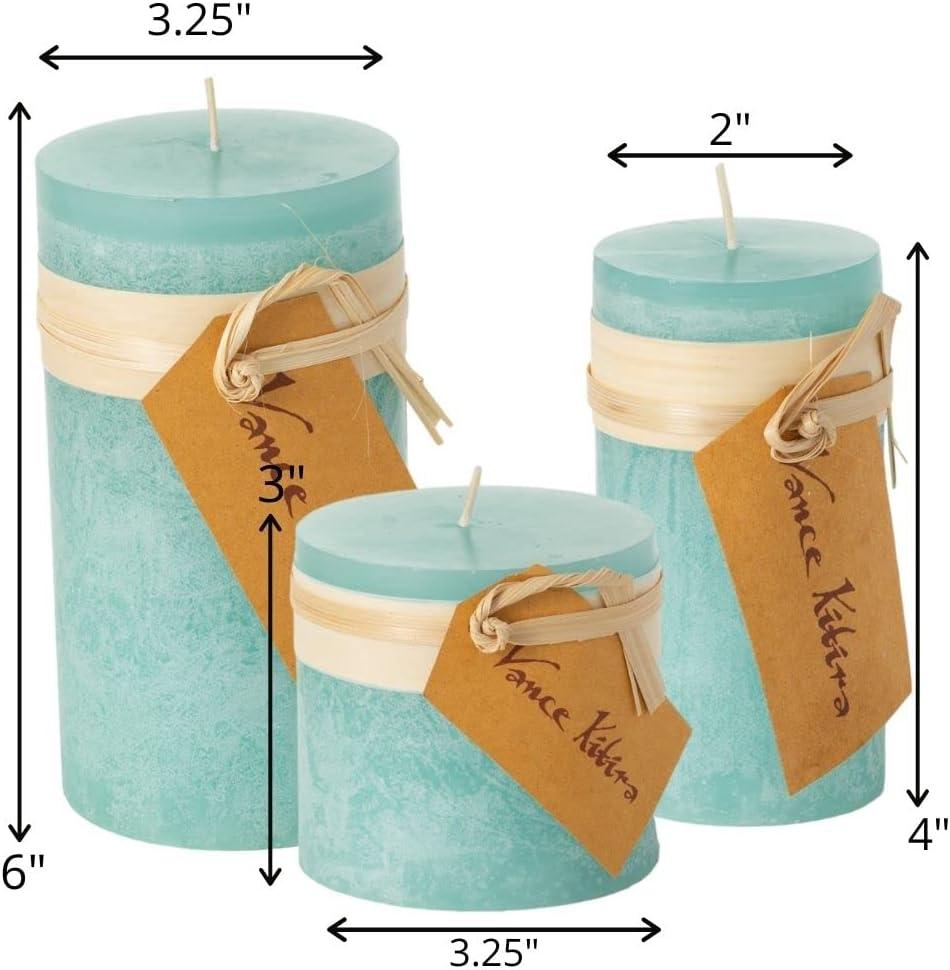 imageSullivans Vance Kitira Set of 3 Pillar Candles CleanBurning EnvironmentalFriendly Scentless RealWax Candles Home Dcor Hosting DcorMulticolor