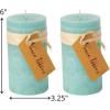 imageSullivans Vance Kitira Pillar Candles Set of 2 6Inch Dark Green Candle Sets CleanBurning EnvironmentalFriendly Unscented HandPoured Wax Candles Home Dcor CT246MOSSKITSea Blue