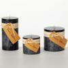 imageSullivans Vance Kitira Set of 3 Pillar Candles CleanBurning EnvironmentalFriendly Scentless RealWax Candles Home Dcor Hosting DcorBlack