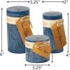 imageSullivans Vance Kitira Set of 3 Pillar Candles CleanBurning EnvironmentalFriendly Scentless RealWax Candles Home Dcor Hosting DcorBlue