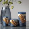 imageSullivans Vance Kitira Set of 3 Pillar Candles CleanBurning EnvironmentalFriendly Scentless RealWax Candles Home Dcor Hosting DcorBlue