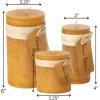 imageSullivans Vance Kitira Set of 3 Pillar Candles CleanBurning EnvironmentalFriendly Scentless RealWax Candles Home Dcor Hosting DcorBrown