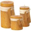 imageSullivans Vance Kitira Set of 3 Pillar Candles CleanBurning EnvironmentalFriendly Scentless RealWax Candles Home Dcor Hosting DcorBrown