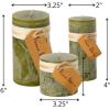 imageSullivans Vance Kitira Set of 3 Pillar Candles CleanBurning EnvironmentalFriendly Scentless RealWax Candles Home Dcor Hosting DcorDark Green