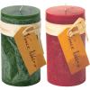imageSullivans Vance Kitira Pillar Candles Set of 2 6Inch Dark Green Candle Sets CleanBurning EnvironmentalFriendly Unscented HandPoured Wax Candles Home Dcor CT246MOSSKITChristmas