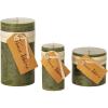 imageSullivans Vance Kitira Set of 3 Pillar Candles CleanBurning EnvironmentalFriendly Scentless RealWax Candles Home Dcor Hosting DcorDark Green