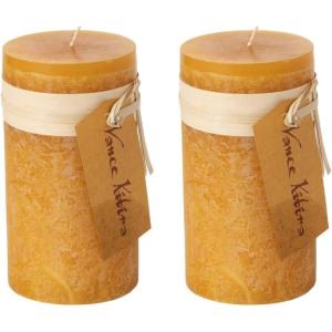 imageSullivans Vance Kitira Pillar Candles Set of 2 6Inch Dark Green Candle Sets CleanBurning EnvironmentalFriendly Unscented HandPoured Wax Candles Home Dcor CT246MOSSKITBrown