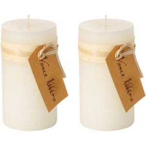 imageSullivans Vance Kitira Pillar Candles Set of 2 6Inch Dark Green Candle Sets CleanBurning EnvironmentalFriendly Unscented HandPoured Wax Candles Home Dcor CT246MOSSKITOffWhite