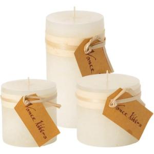 imageSullivans Vance Kitira Set of 3 Pillar Candles CleanBurning EnvironmentalFriendly Scentless RealWax Candles Home Dcor Hosting DcorWhite