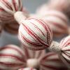 imageSullivans Christmas Tree Garland 6 ft Black Fabric Ticking Ball Garland Fabric Black ampamp White Farmhouse Christmas Indoor Decorations Perfect for Fireplace Mantle Living Room DcorRed72