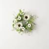 imageSullivans Candle Ring Artificial Sunflower ampamp Wispy Berry Mini Wreath 45quot White Flower Wreath for Indoor for Candle Holder Pillar Candle Dcor for Home Office Shelf Mantel Table Decorations